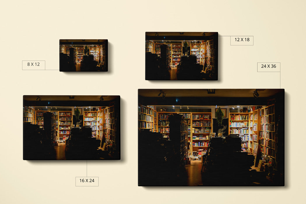 1AM Book Shop Canvas Art Print - Canvas Comparison - Andrew Moor Photography.