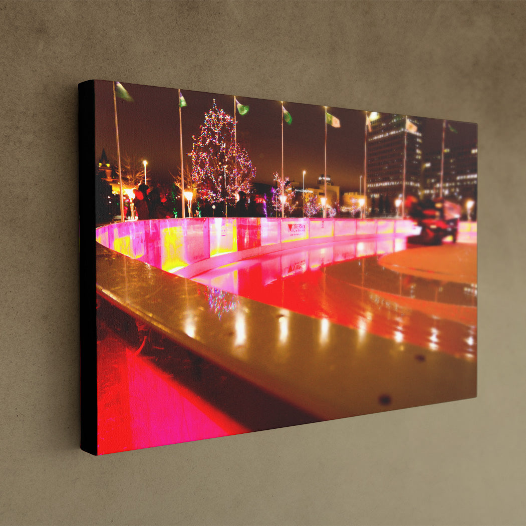 Zamboni Tracks on the Rink of Dreams Canvas Print - Black Edges - Andrew Moor Photography