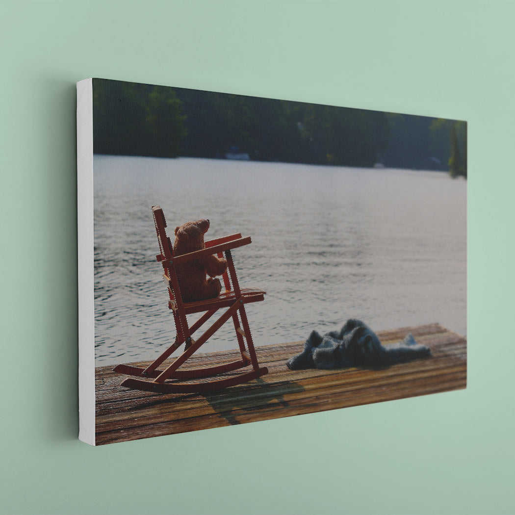 Biff da Bear on Vacation Canvas Print - White Edges - Andrew Moor Photography