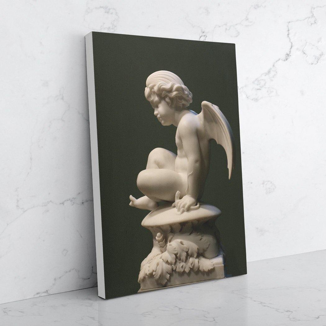 Cherub Statue canvas white edges - Andrew Moor Photography