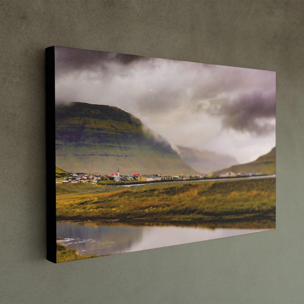 Icelandic Town Canvas - Black Edges - Andrew Moor Photography