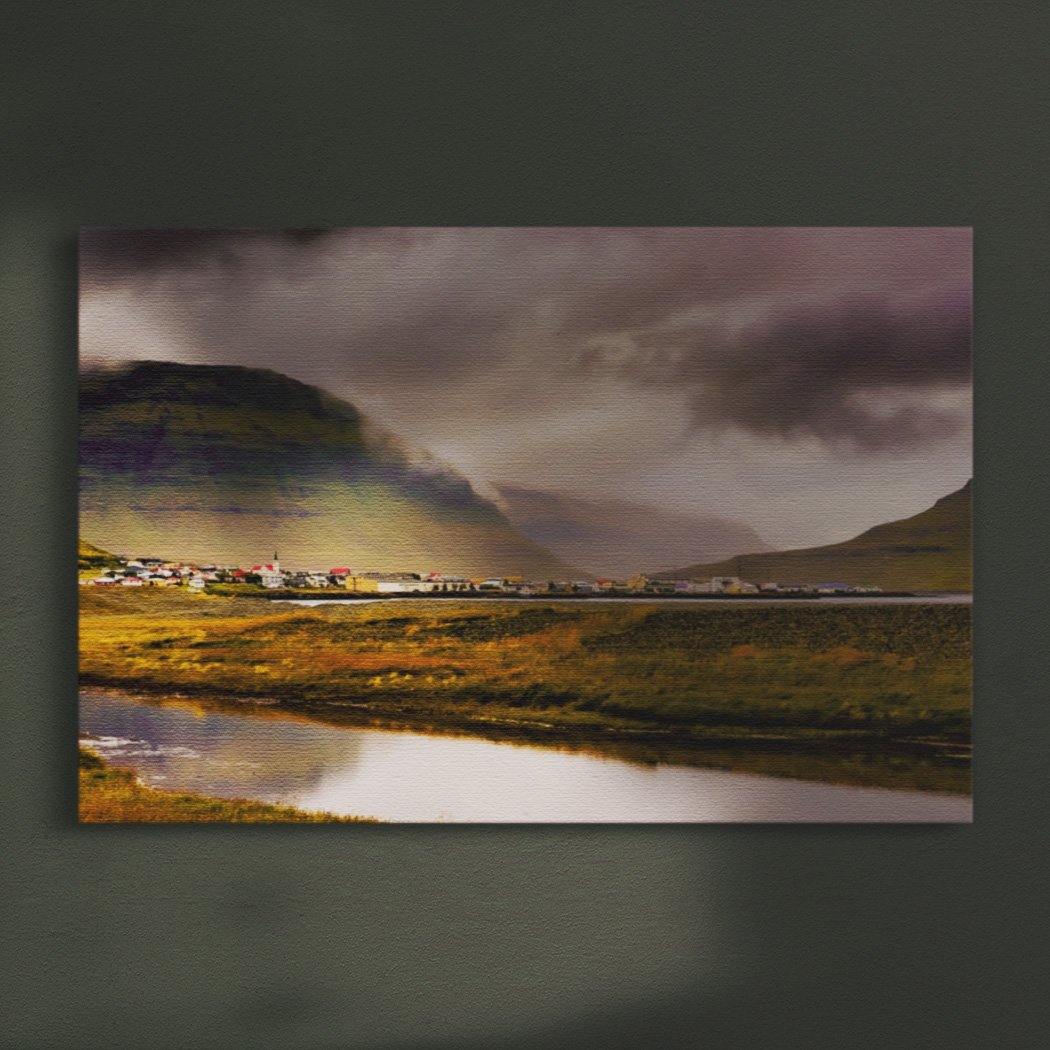 Icelandic Town Canvas Square - Andrew Moor Photography
