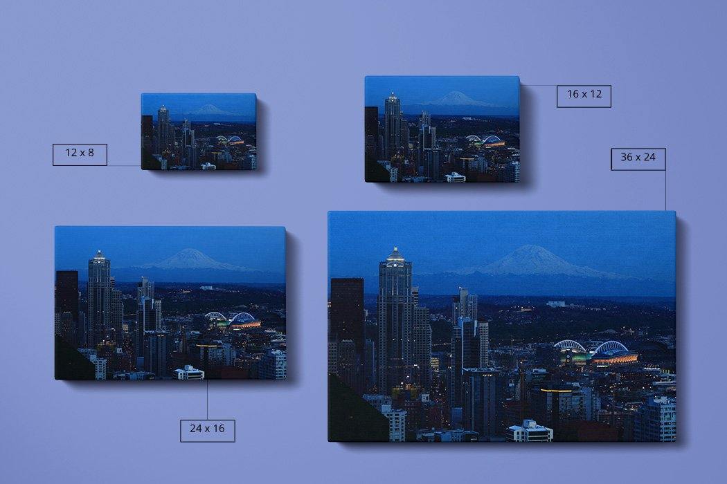 Seattle Twilight Canvas Square - Andrew Moor Photography