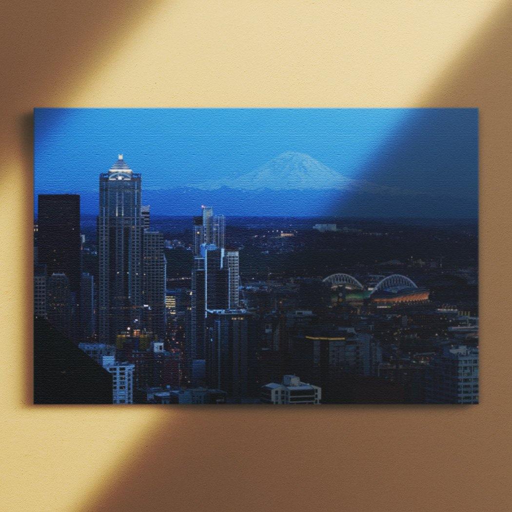 Seattle Twilight Canvas Square - Andrew Moor Photography