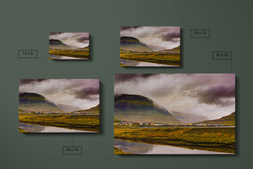 Icelandic Town Canvas Square - Andrew Moor Photography